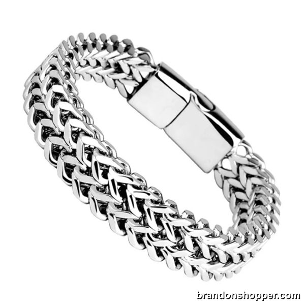 Braided Magnetic Closure Stainless Steel Bracelet
